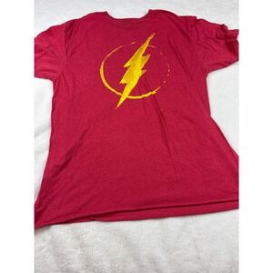 DC Comics The Flash T Shirt Mens Large Red Heather Lightning Bolt Logo Graphic